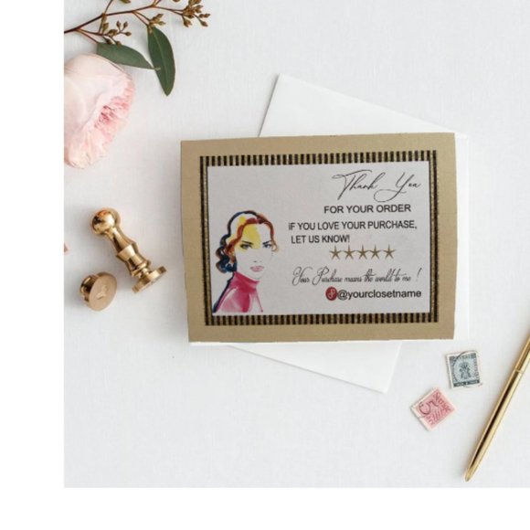 Thank You For Your Order Feminine Insert Cards - Picture 2 of 8